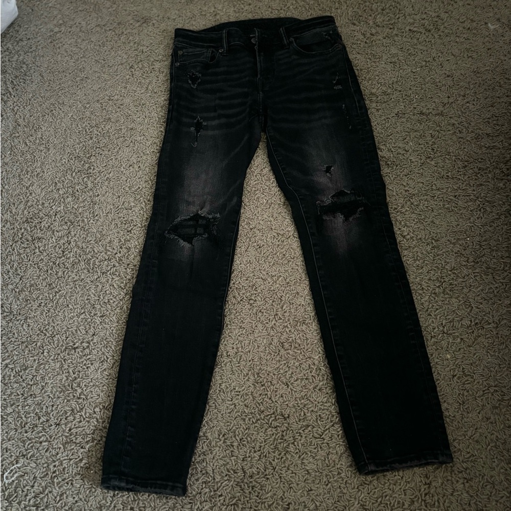 AE Ripped relaxed Skinny Jeans 'Blk'